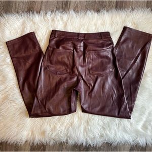 Gisele faux leather straight leg pants